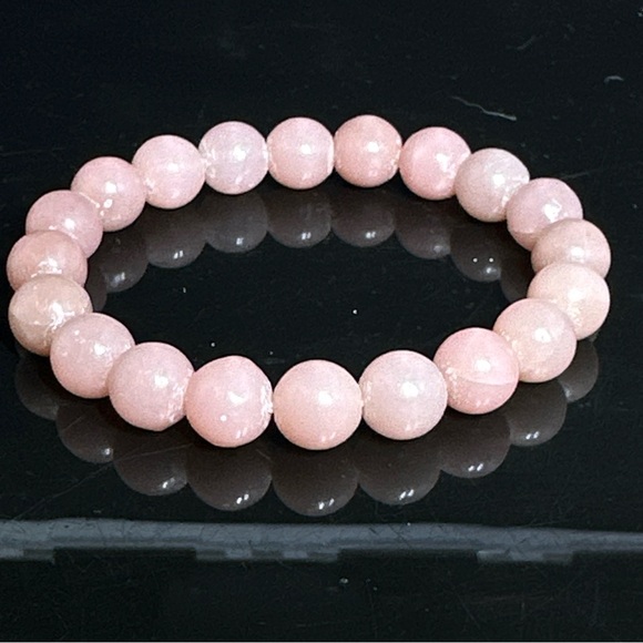 146.85CT 10mm Natural Pink Opal Stretchable Bracelet - Picture 4 of 14